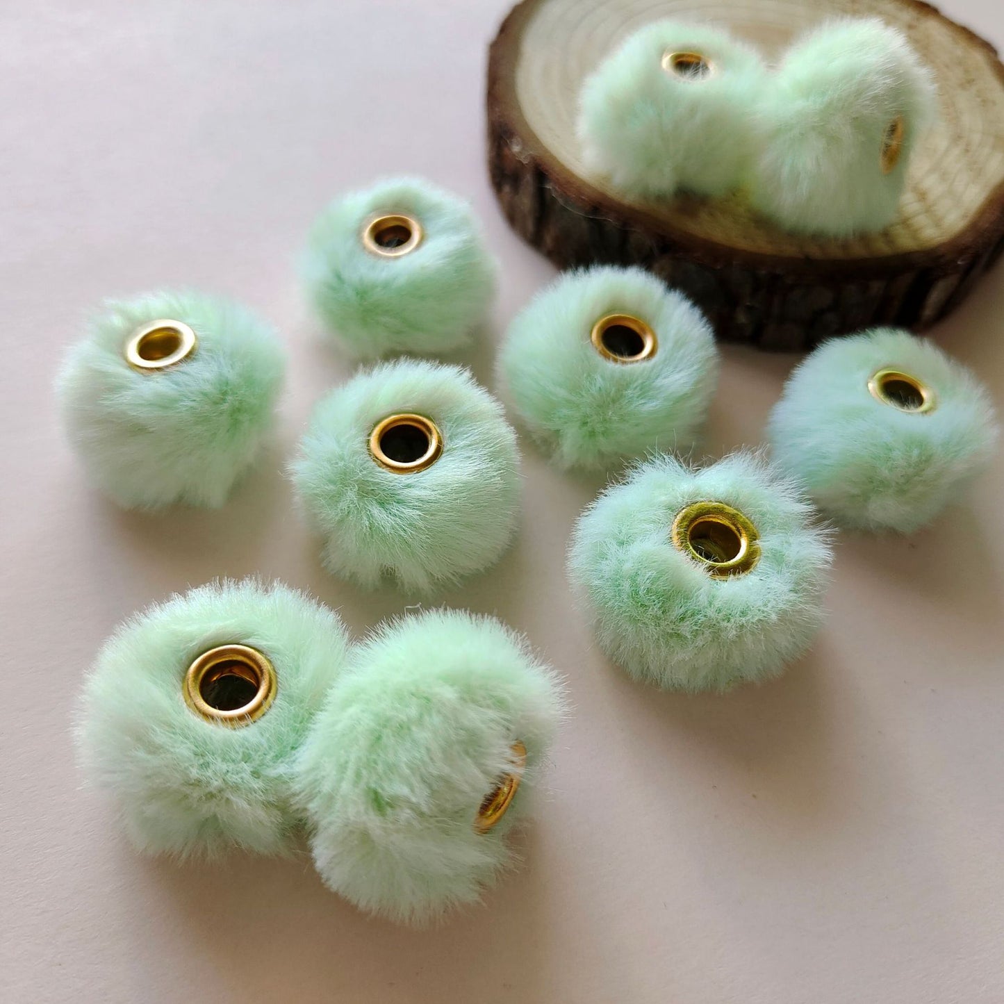 Imitation Rabbit Fur Plush Hanging Ball Beads Beads 20mm Straight Hole Hairball Beads DIY Mobile Phone Chain Accessories