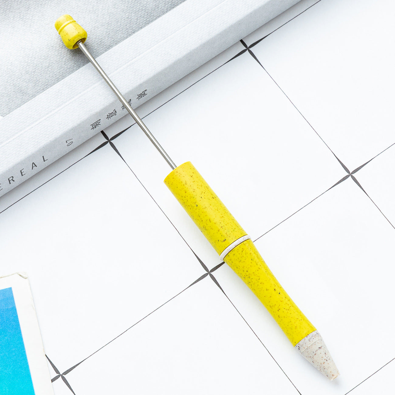 New wheat straw bead pen DIY bead pen creative multi-color bead pen writing cute pen spot wholesale