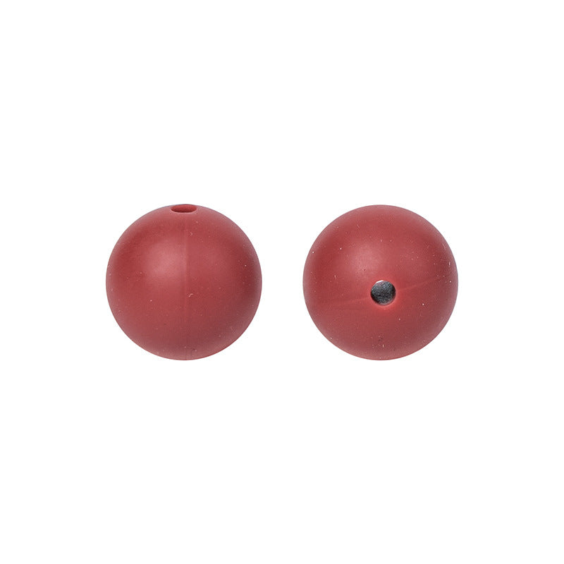 9 Mm Food Grade Silicone Beads Colored Round Loose Beads Handmade DIY Beaded Bracelet Pacifier Chain Accessories Spot Wholesale #51-98