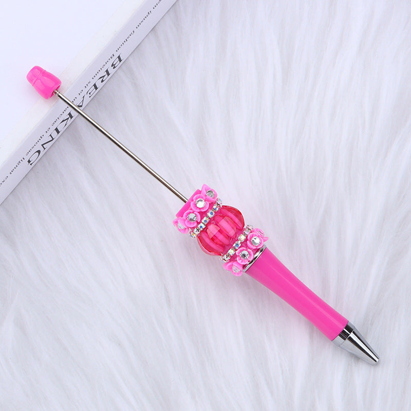 DIY rose mermaid bead pen, creative flower patch beaded ballpoint pen romantic mermaid plastic pen wholesale