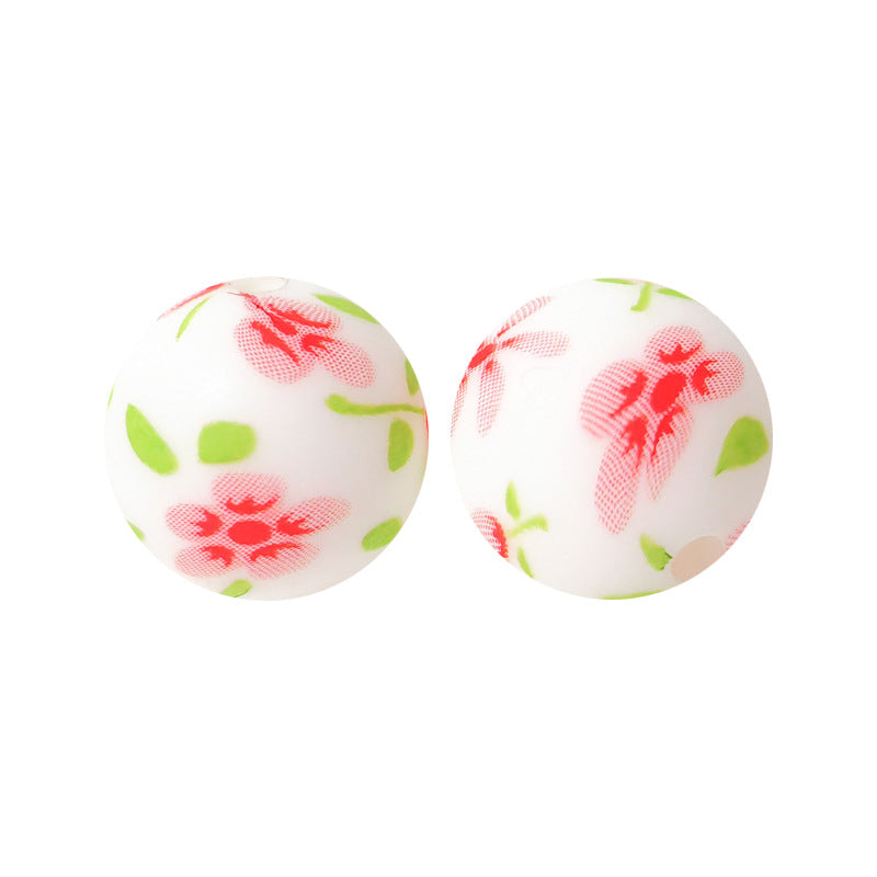 15mm Silicone Beads Water Transfer Beads DIY Jewelry Bead Pen Loose Beads Wholesale #151-200
