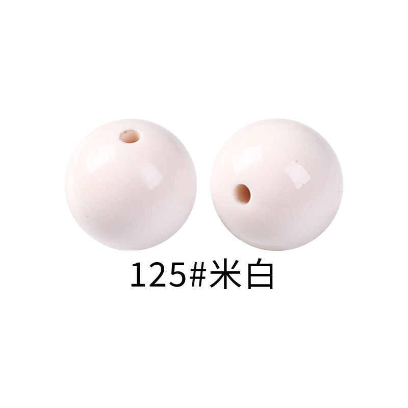 15mm Spot Glossy Silicone Beads Round Loose Beads DIY Jewelry Smooth Oil Injection Silicone Beads Mixed Color Beads