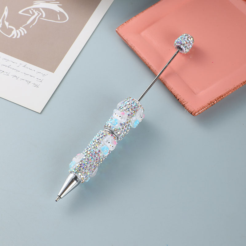 Cross-border Amazon temu hot-selling diamond-encrusted beaded ballpoint pen gift pen personalized creative signature pen