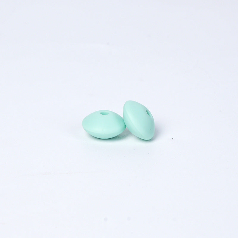 Spot Silicone Beads European and American Jewelry 12mm Small Beads DIY Necklace Beaded Oval Lentil Loose Beads Wholesale #51-100