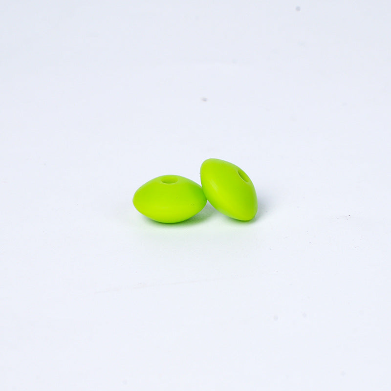 Spot Silicone Beads European and American Jewelry 12mm Small Beads DIY Necklace Beaded Oval Lentil Loose Beads Wholesale #51-100