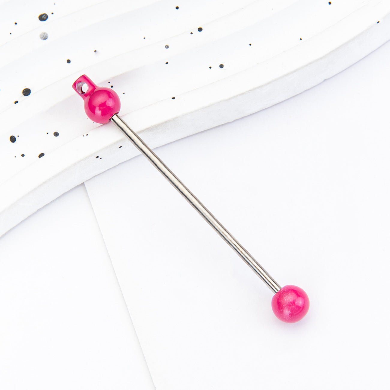 New DIY beaded pole, creative handmade beaded keychain accessories pendant pole metal beaded pole