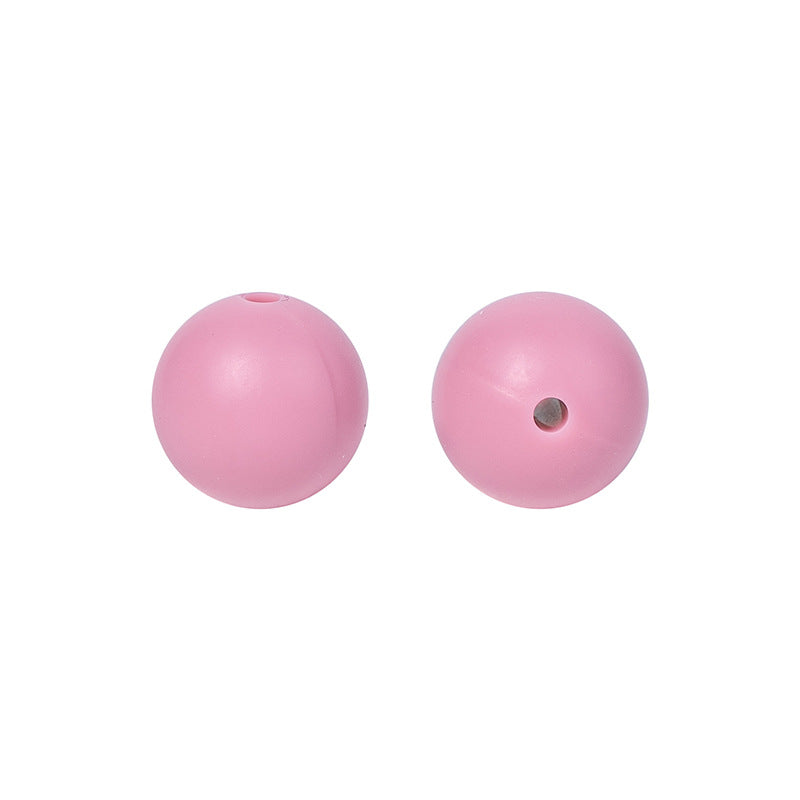 9 Mm Food Grade Silicone Beads Colored Round Loose Beads Handmade DIY Beaded Bracelet Pacifier Chain Accessories Spot Wholesale #51-98