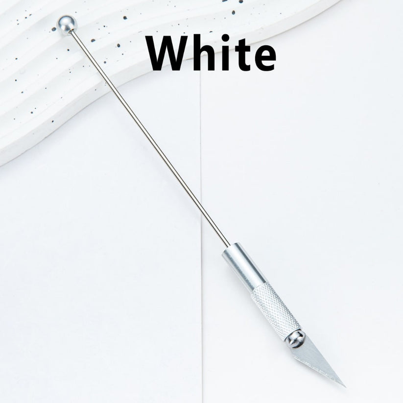 DIY Beadable Metal Multi-functional Engraving Knife in Solid Color, 179MM Long