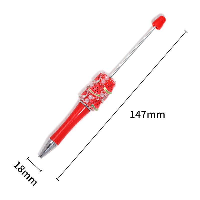 Wholesale Korean ins style high value bead pen handmade DIY creative fruit cute grain heavy industry bead pen