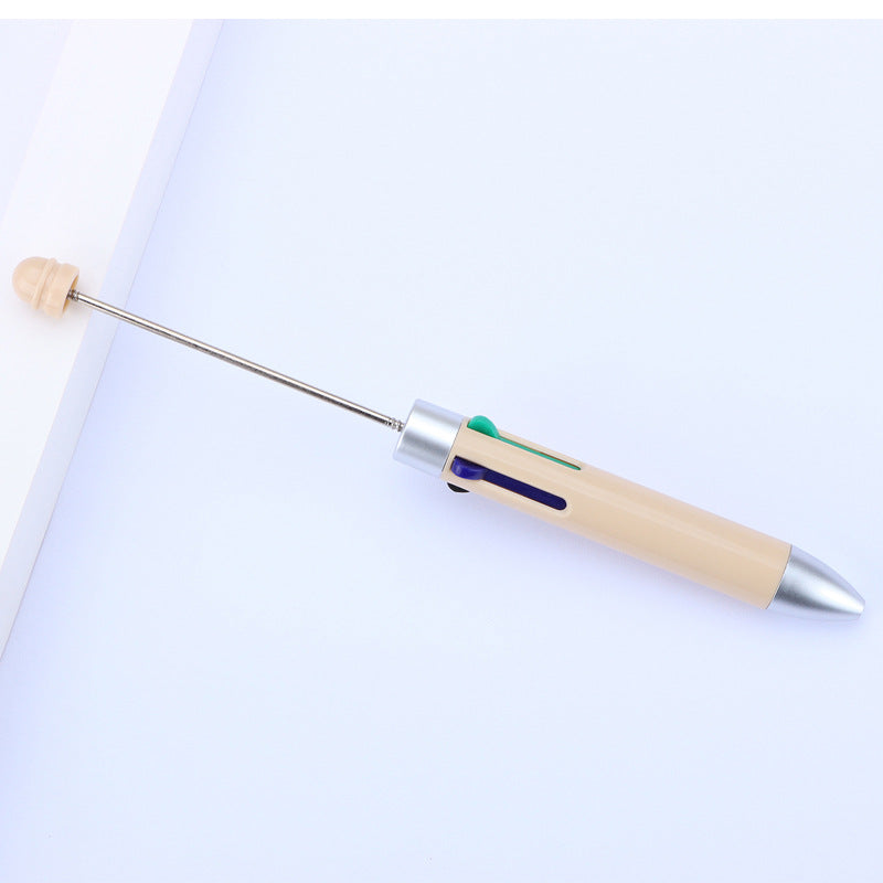 Business four-color bead pen DIY handmade jewelry bead pen cute puzzle multi-color plastic ballpoint pen gift pen