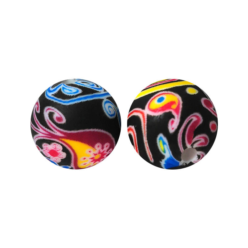 15mm Silicone Beads Water Transfer Beads DIY Jewelry Bead Pen Loose Beads Wholesale #251-285