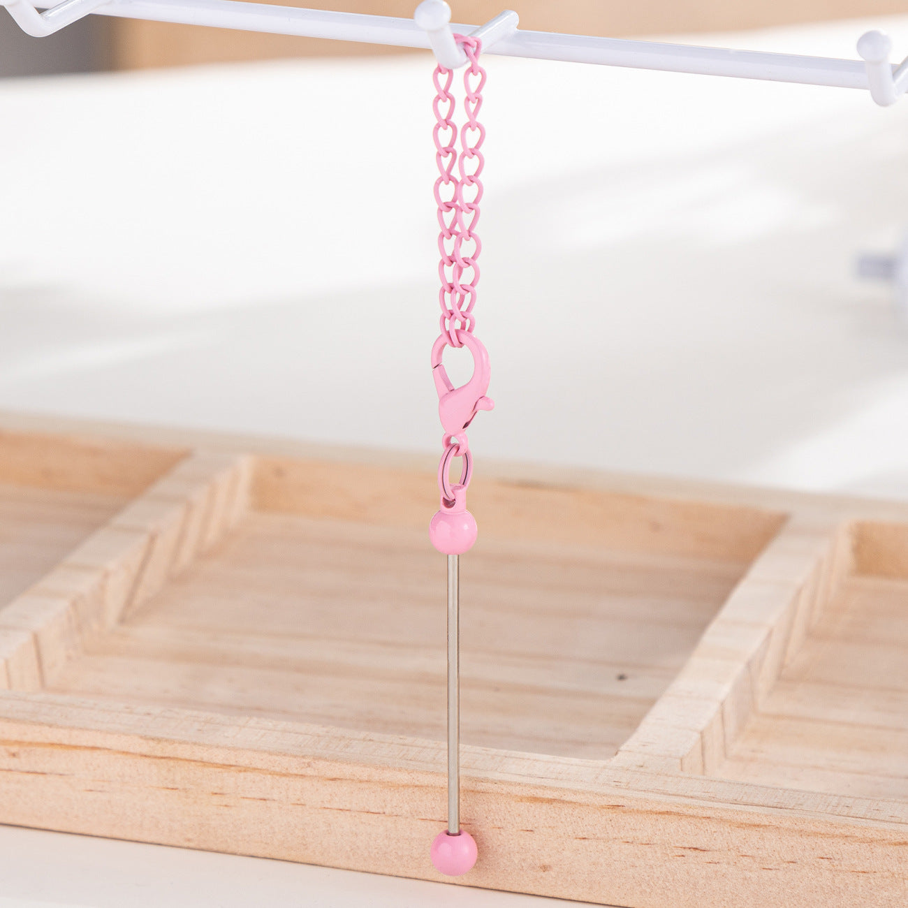 New DIY mini beaded keychain creative personalized bag pendant keychain candy-colored metal keychain