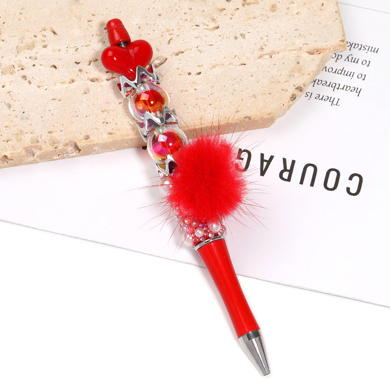 Creative new cartoon rotating bead pen heavy industry glitter high value new ins wind bead pen ballpoint pen