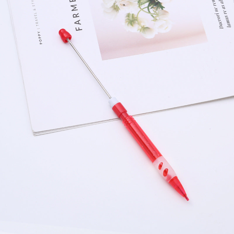 ABS plastic beaded pencil 0.5 free sharpening pencil DIY continuous lead automatic pencil student writing gift wholesale