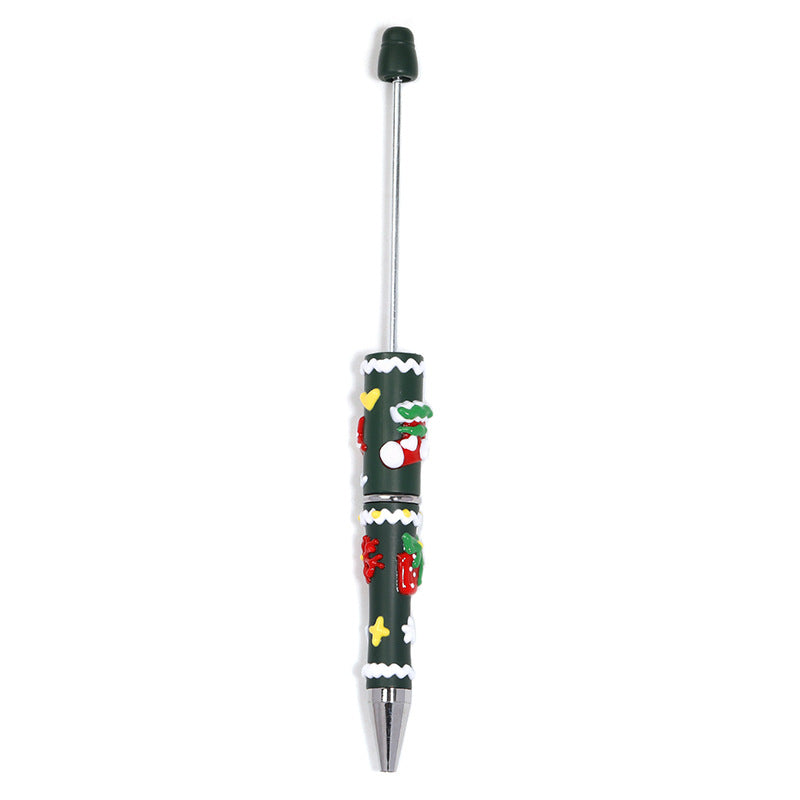 Cross-border Christmas hand-painted bead pen fashionable high-value cartoon bead pen new Santa Claus painted bead pen