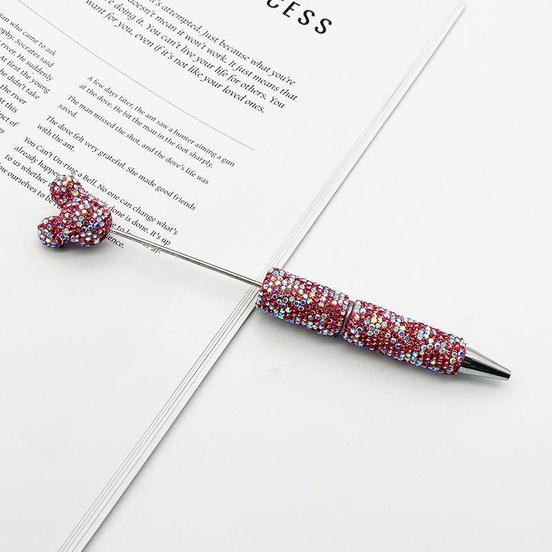 Creative Mickey Head Full Drill Bead Pen DIY Handmade Sticker Drill Ballpoint Pen Cartoon Mickey Gift Pen Manufacturer Spot