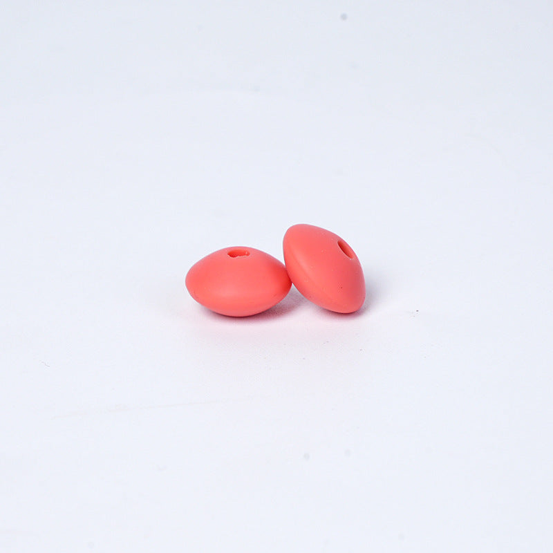 Spot Silicone Beads European and American Jewelry 12mm Small Beads DIY Necklace Beaded Oval Lentil Loose Beads Wholesale #101-137