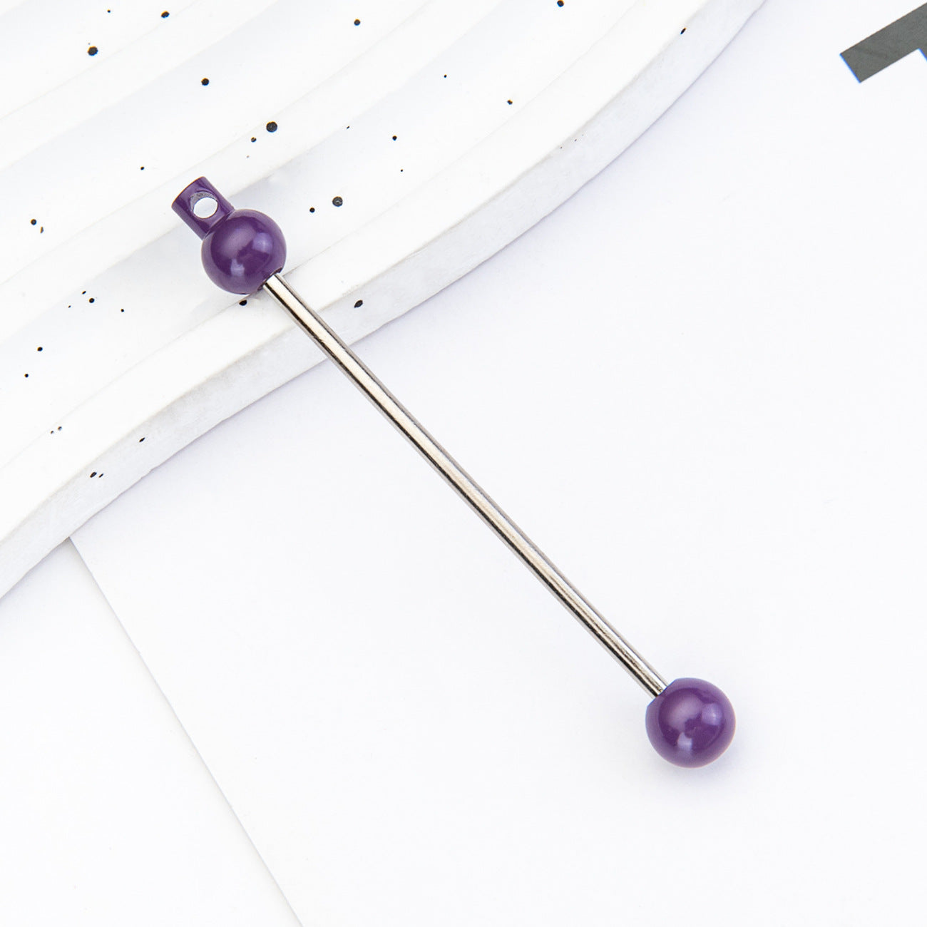 New DIY beaded pole, creative handmade beaded keychain accessories pendant pole metal beaded pole