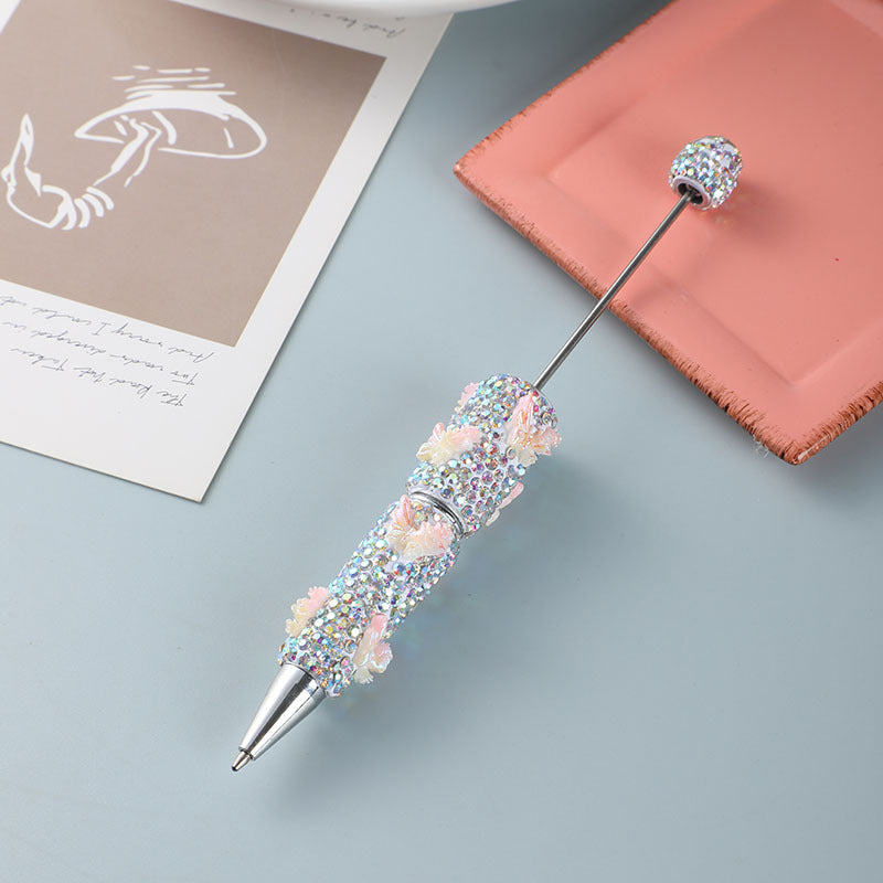 Cross-border Amazon temu hot-selling diamond-encrusted beaded ballpoint pen gift pen personalized creative signature pen