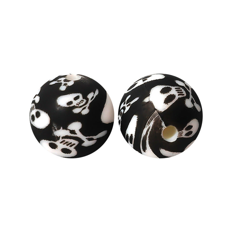 15mm Silicone Beads Water Transfer Beads DIY Jewelry Bead Pen Loose Beads Wholesale #201-250