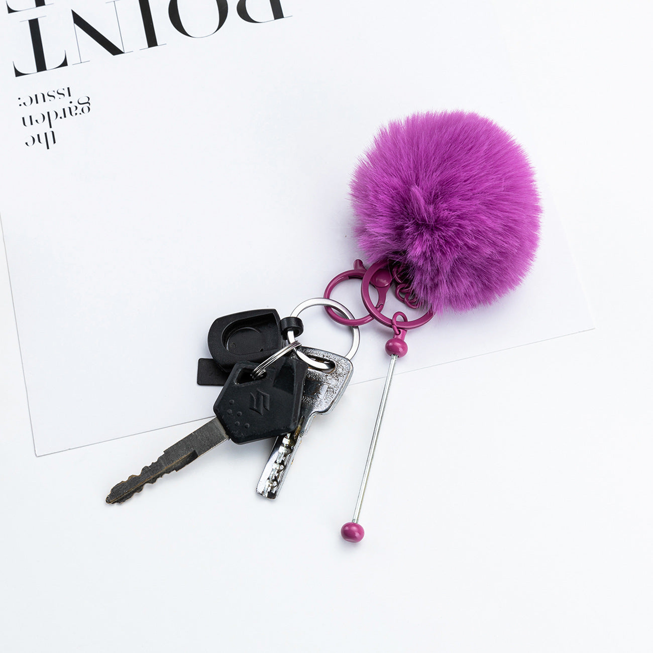 DIY beaded hairball keychain creative personalized bag pendant keychain plush pendant key pendant