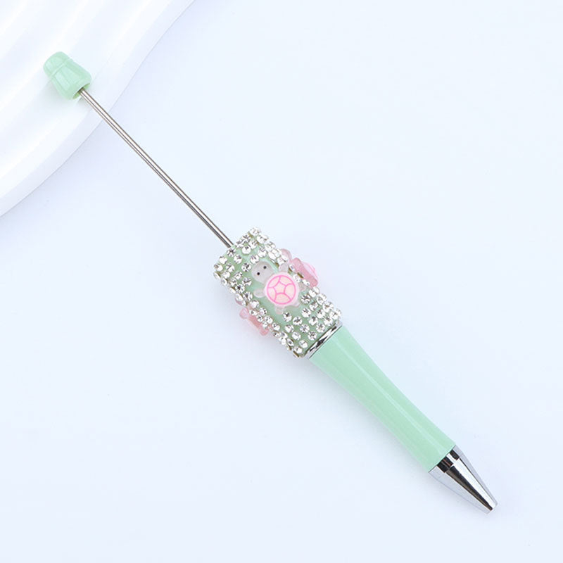 DIY turtle broken diamond bead pen Internet celebrity turtle dream turtle super cute turtle diamond pen bead round bead cute pen