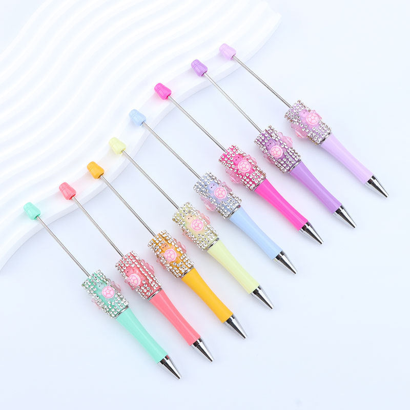 DIY turtle broken diamond bead pen Internet celebrity turtle dream turtle super cute turtle diamond pen bead round bead cute pen