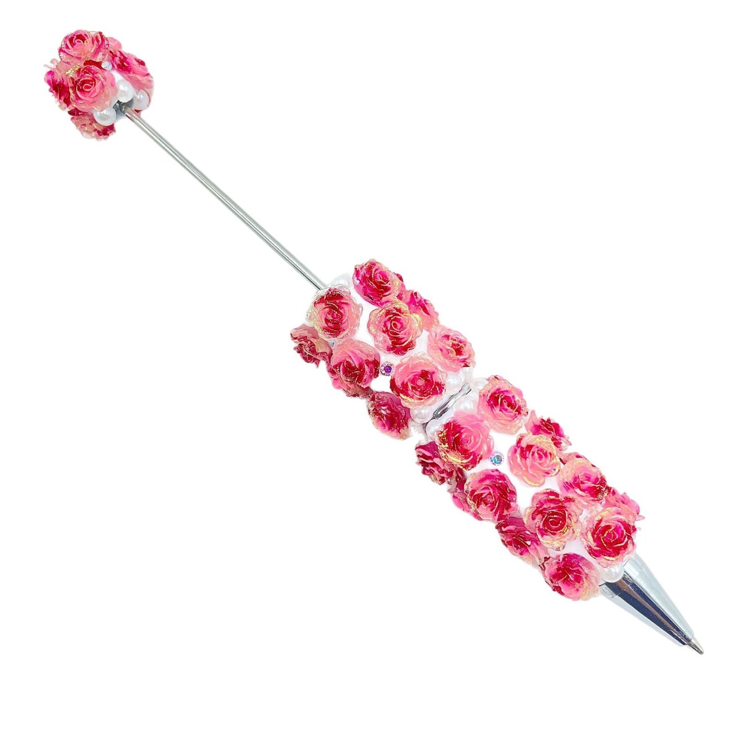 Cross-border new rose bead pen, creative handmade DIY Moe grain heavy industry hand-painted bead bead factory spot