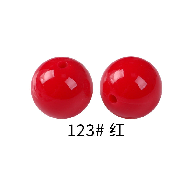 15mm Spot Glossy Silicone Beads Round Loose Beads DIY Jewelry Smooth Oil Injection Silicone Beads Mixed Color Beads
