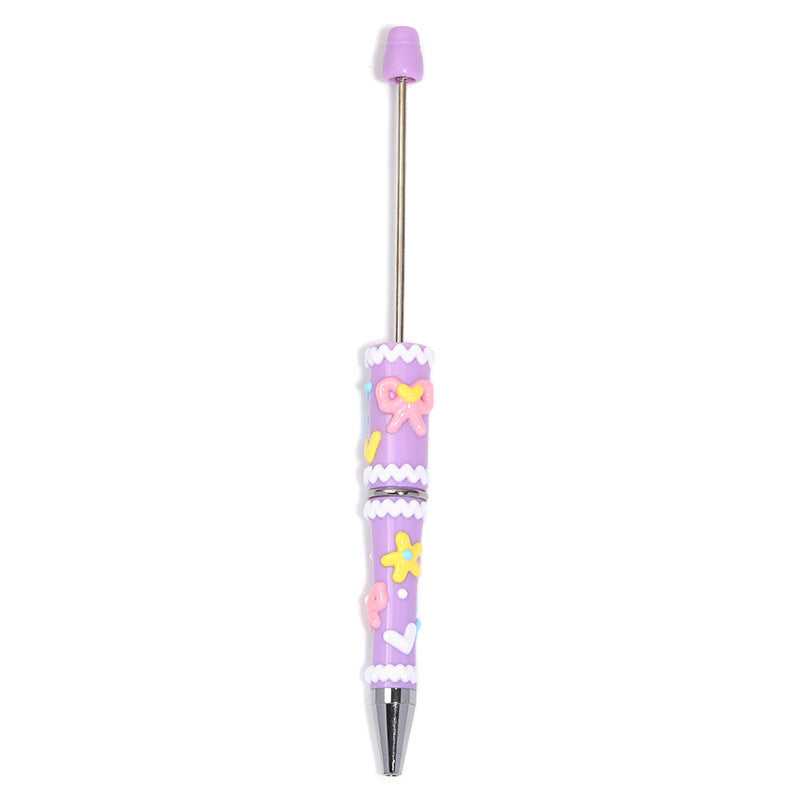 Cream glue hand-painted bead pen Macaron cute grains DIY handmade pen jewelry accessories materials wholesale