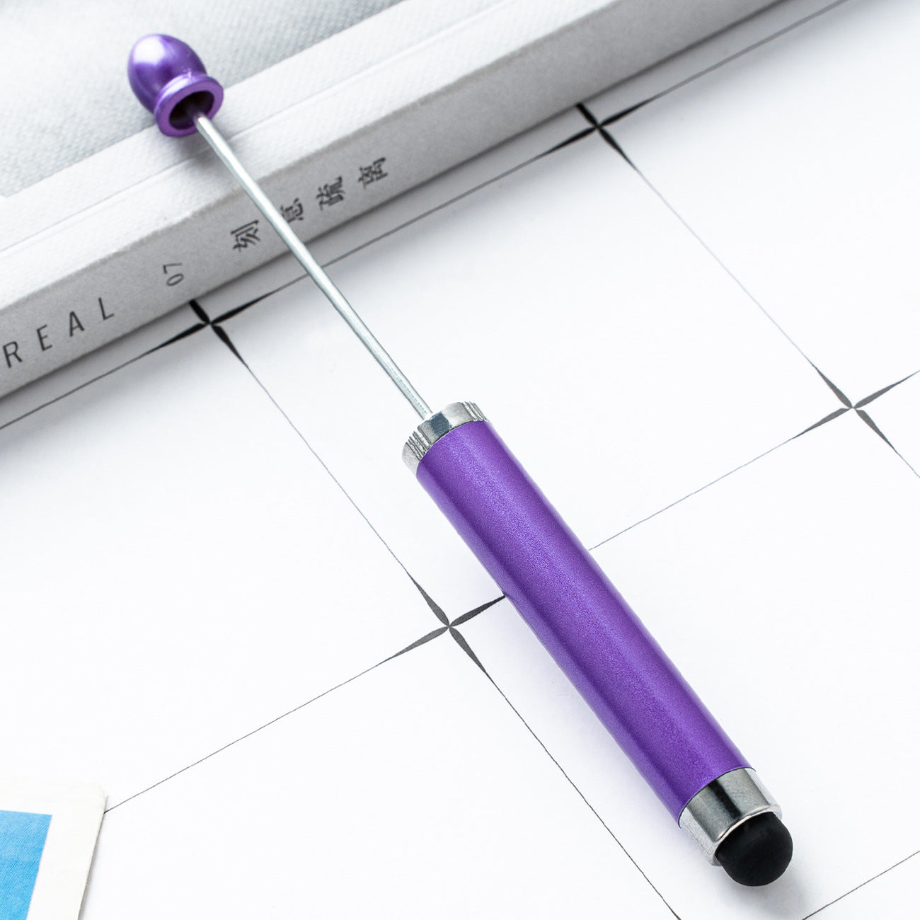 Spot wholesale plastic pen touch screen pen DIY handmade bead pen three-in-one capacitive bead multi-functional ballpoint pen