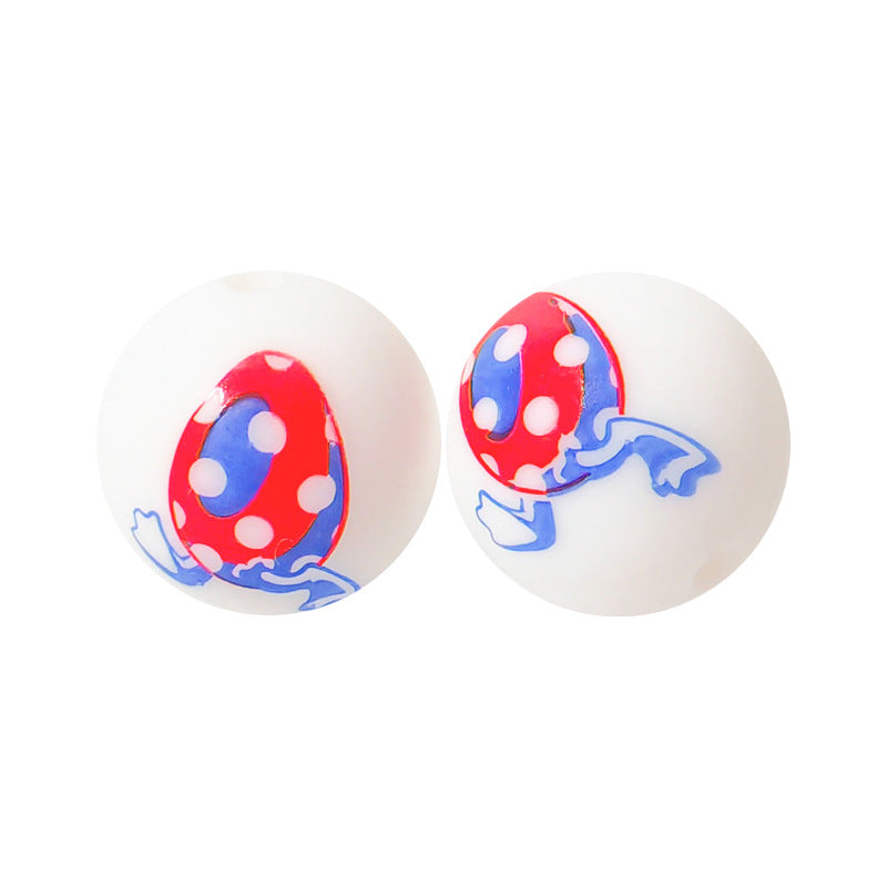 15mm Silicone Beads Water Transfer Beads DIY Jewelry Bead Pen Loose Beads Wholesale #101-150