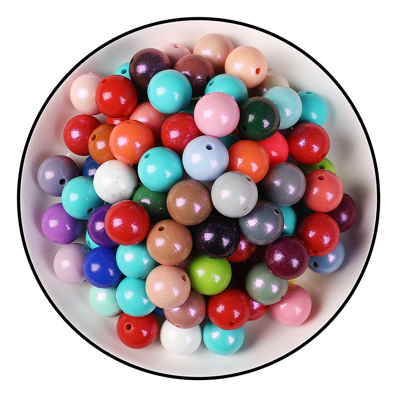 15Mm Chameleon Round Beads Silicone Loose Beads Children's DIY Beaded Bracelet Necklace Oil Spray Mist Color Silicone Bead Accessories Random Mix