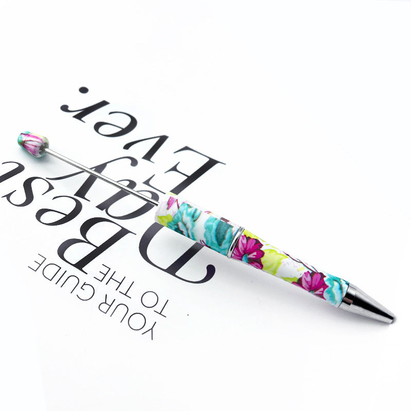 DIY printing pattern bead pen creative leopard print floral cow bead pen cross-border beadedpen spot wholesale