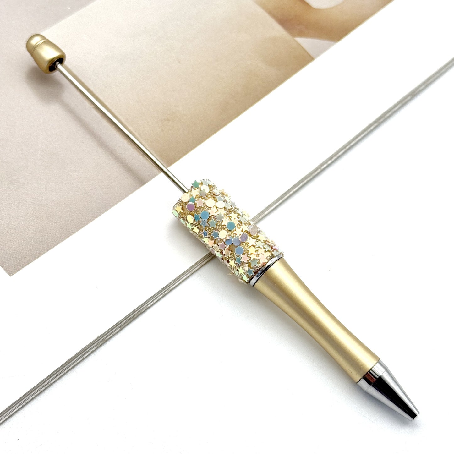 DIY Little Star Ball Pen, Shiny Sequin Star Ball Pen Handmade Patch Cute Ball Pen Spot