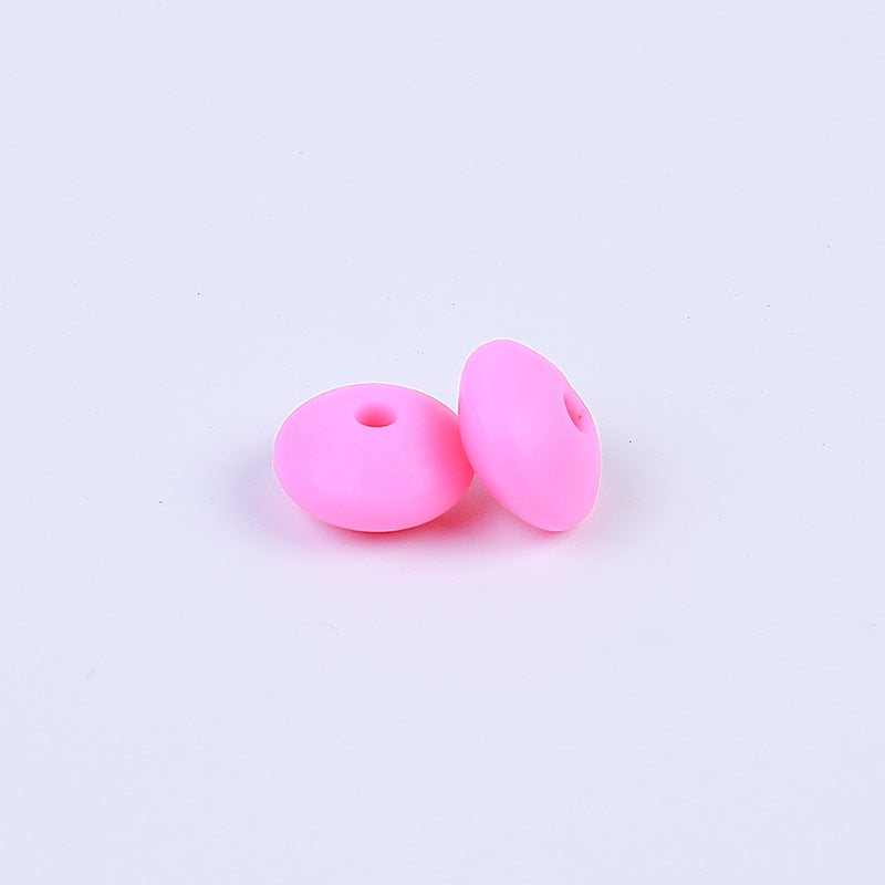 Spot Silicone Beads European and American Jewelry 12mm Small Beads DIY Necklace Beaded Oval Lentil Loose Beads Wholesale #101-137