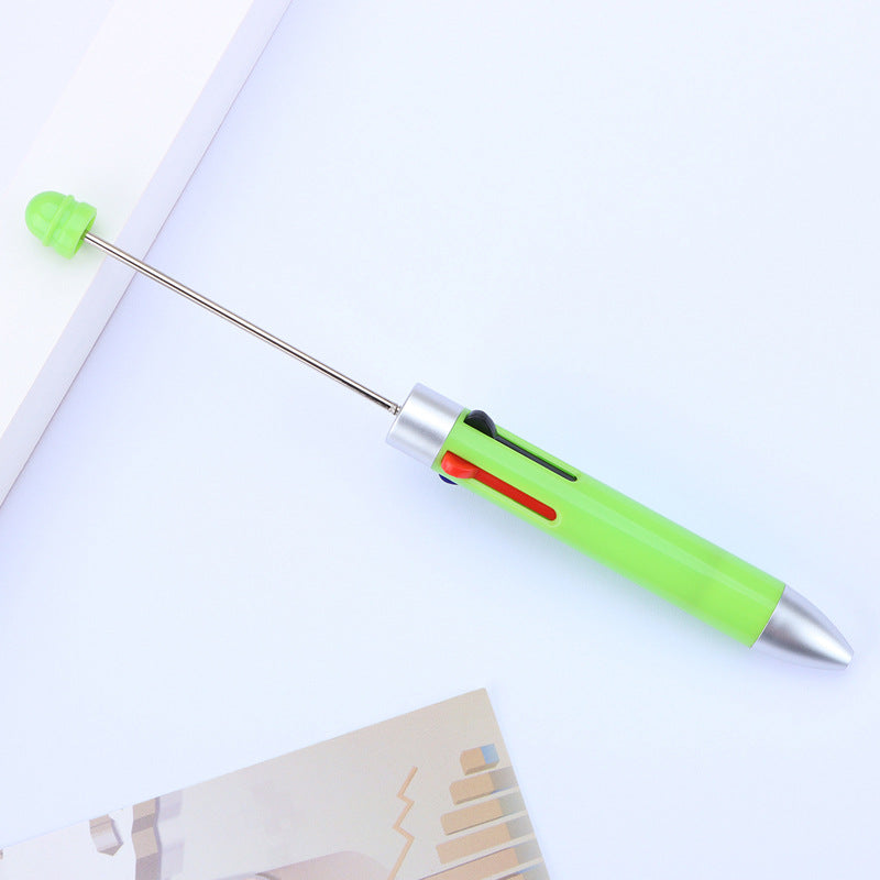 Business four-color bead pen DIY handmade jewelry bead pen cute puzzle multi-color plastic ballpoint pen gift pen