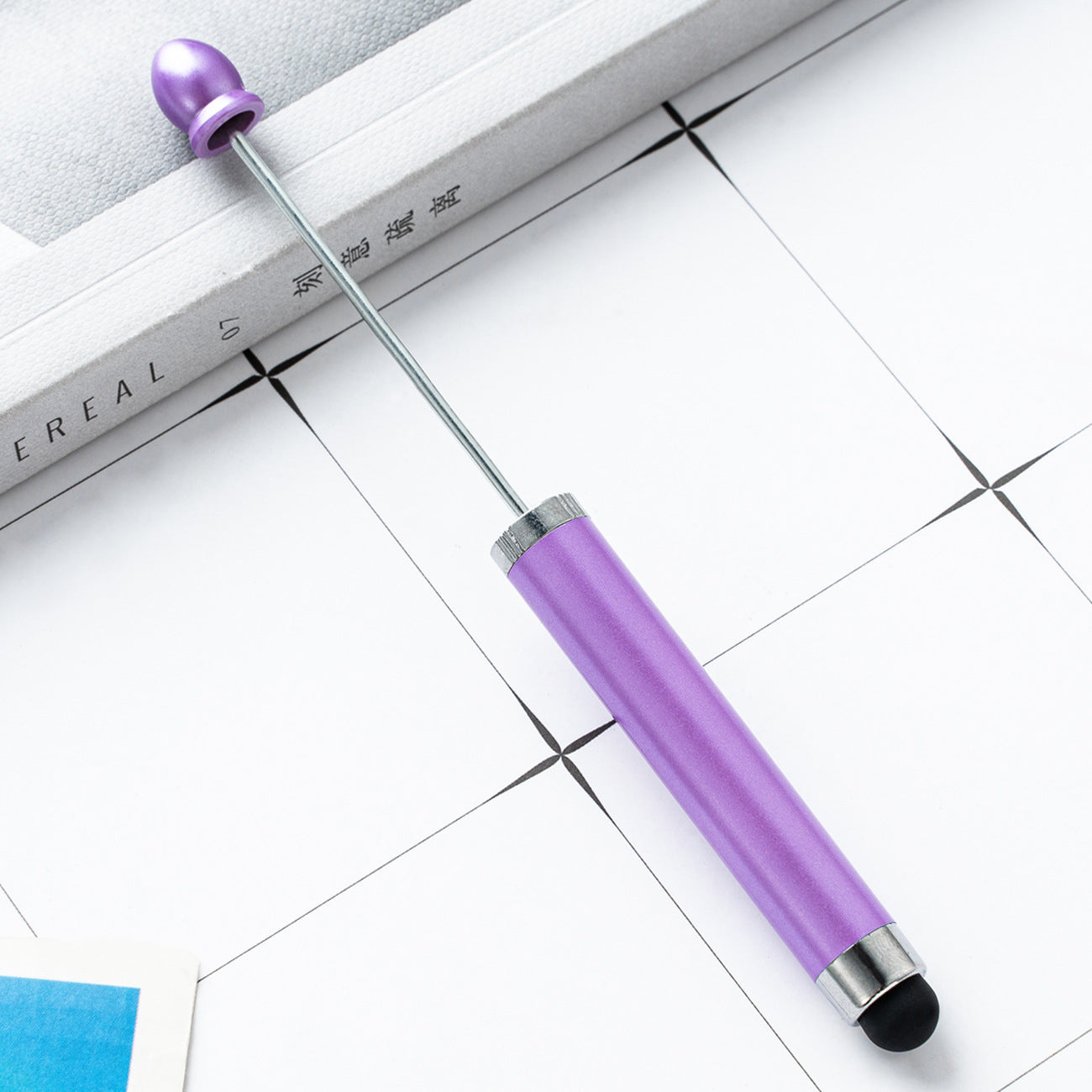 Spot wholesale plastic pen touch screen pen DIY handmade bead pen three-in-one capacitive bead multi-functional ballpoint pen