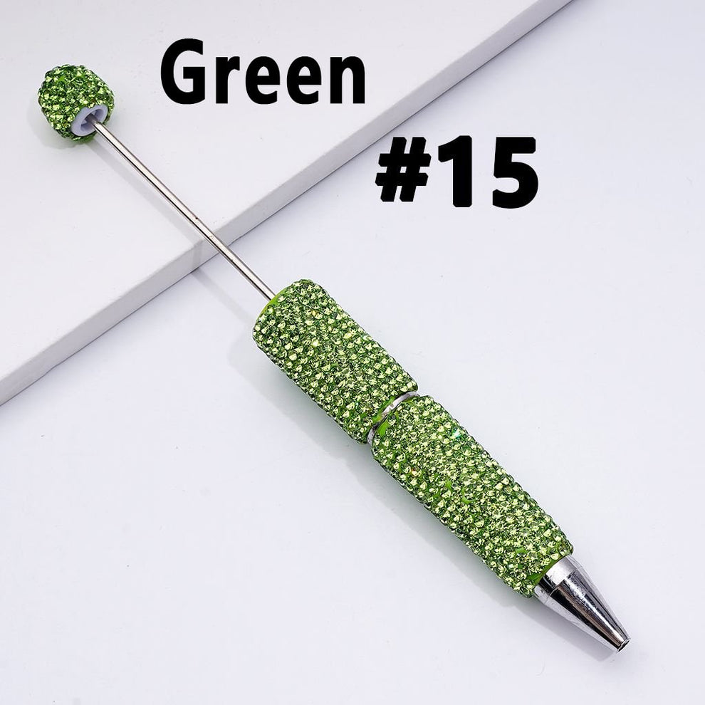 Cross-border new bead pen DIY heavy industry diamond-encrusted bead pen hand-pasted full diamond bead ballpoint pen plastic pen