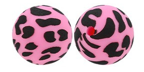 15Mm Cow Series Watermark Food Grade Silicone Round Beads Baby Toothpaste DIY Decorative Loose Beads Spot Wholesale