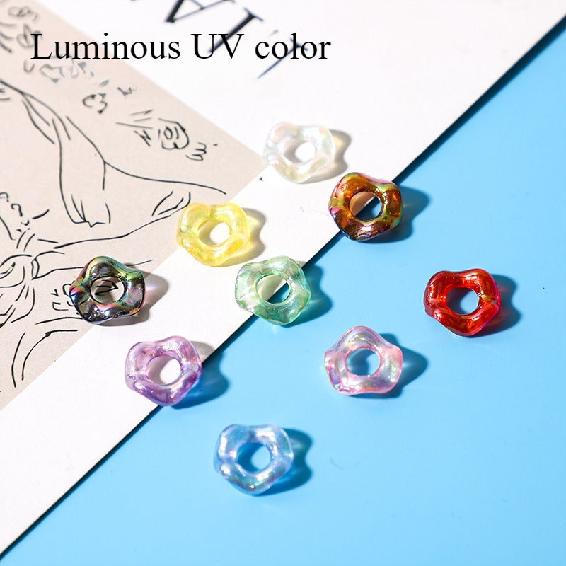 16mm Stacked Le Hexagonal Feel Paint Macaron Color Round Wavy Lace DIY Handmade Hair Accessories Bracelet Accessories
