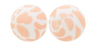 15Mm Cow Series Watermark Food Grade Silicone Round Beads Baby Toothpaste DIY Decorative Loose Beads Spot Wholesale