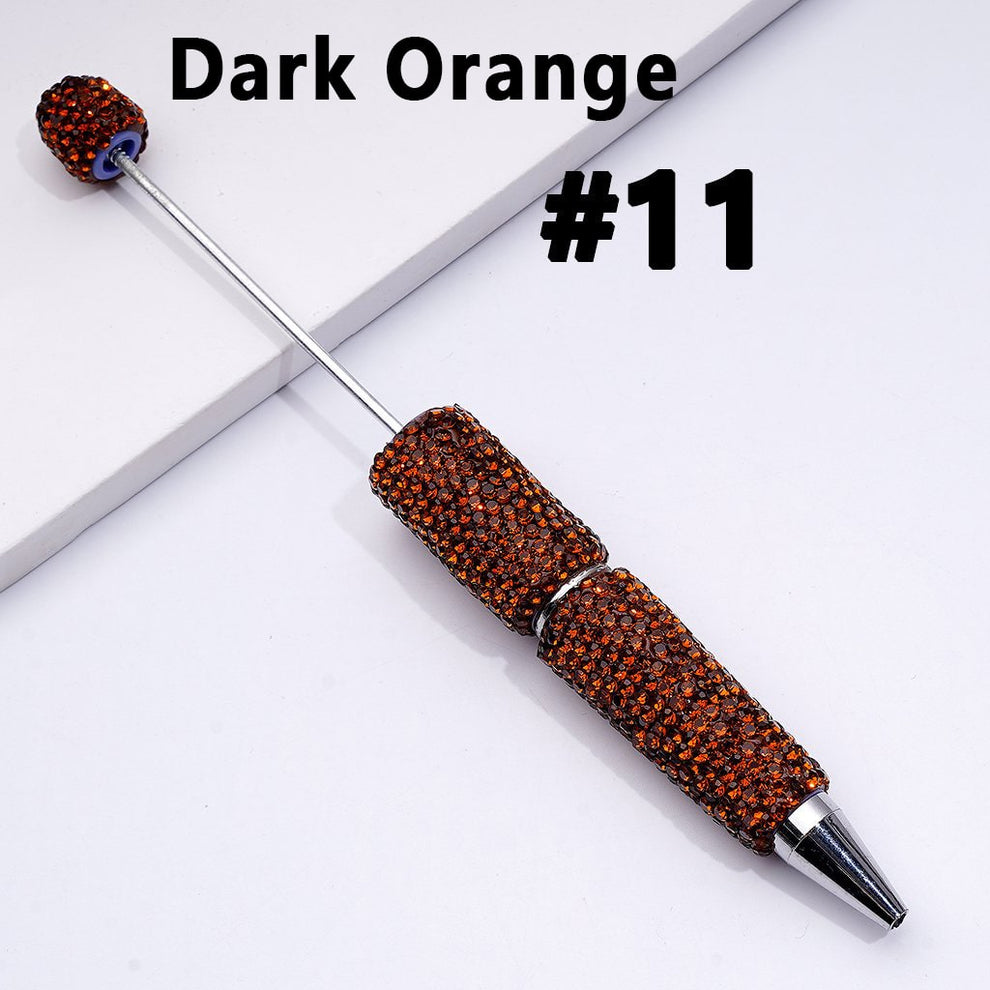 Cross-border new bead pen DIY heavy industry diamond-encrusted bead pen hand-pasted full diamond bead ballpoint pen plastic pen