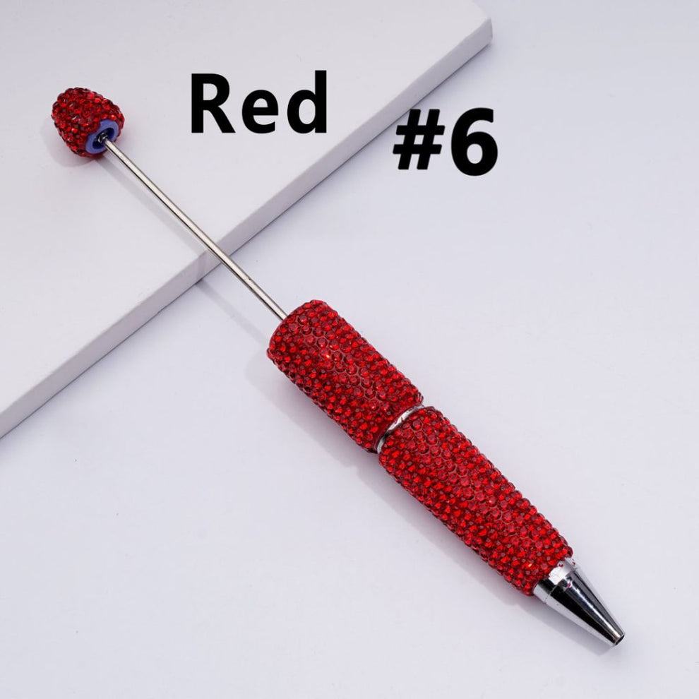 Cross-border new bead pen DIY heavy industry diamond-encrusted bead pen hand-pasted full diamond bead ballpoint pen plastic pen