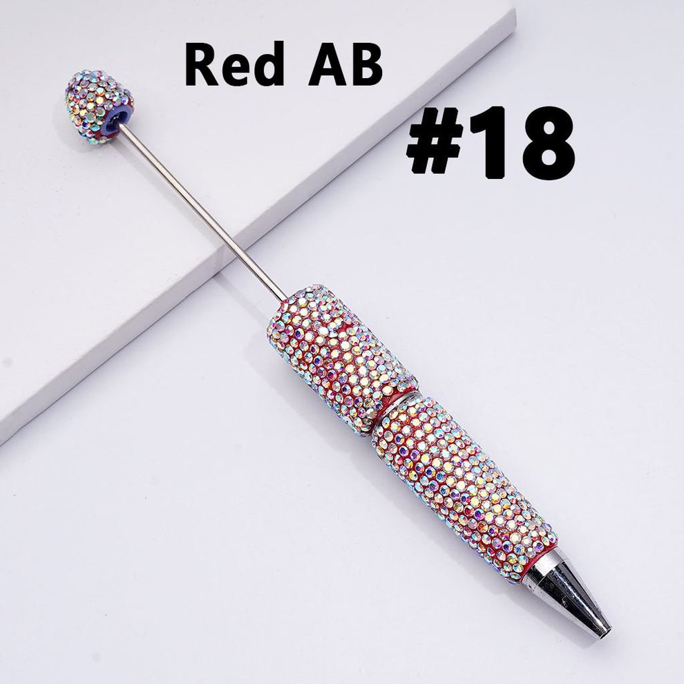 Cross-border new bead pen DIY heavy industry diamond-encrusted bead pen hand-pasted full diamond bead ballpoint pen plastic pen
