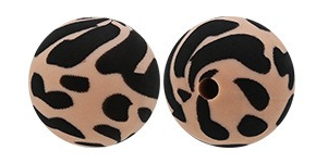 15Mm Cow Series Watermark Food Grade Silicone Round Beads Baby Toothpaste DIY Decorative Loose Beads Spot Wholesale