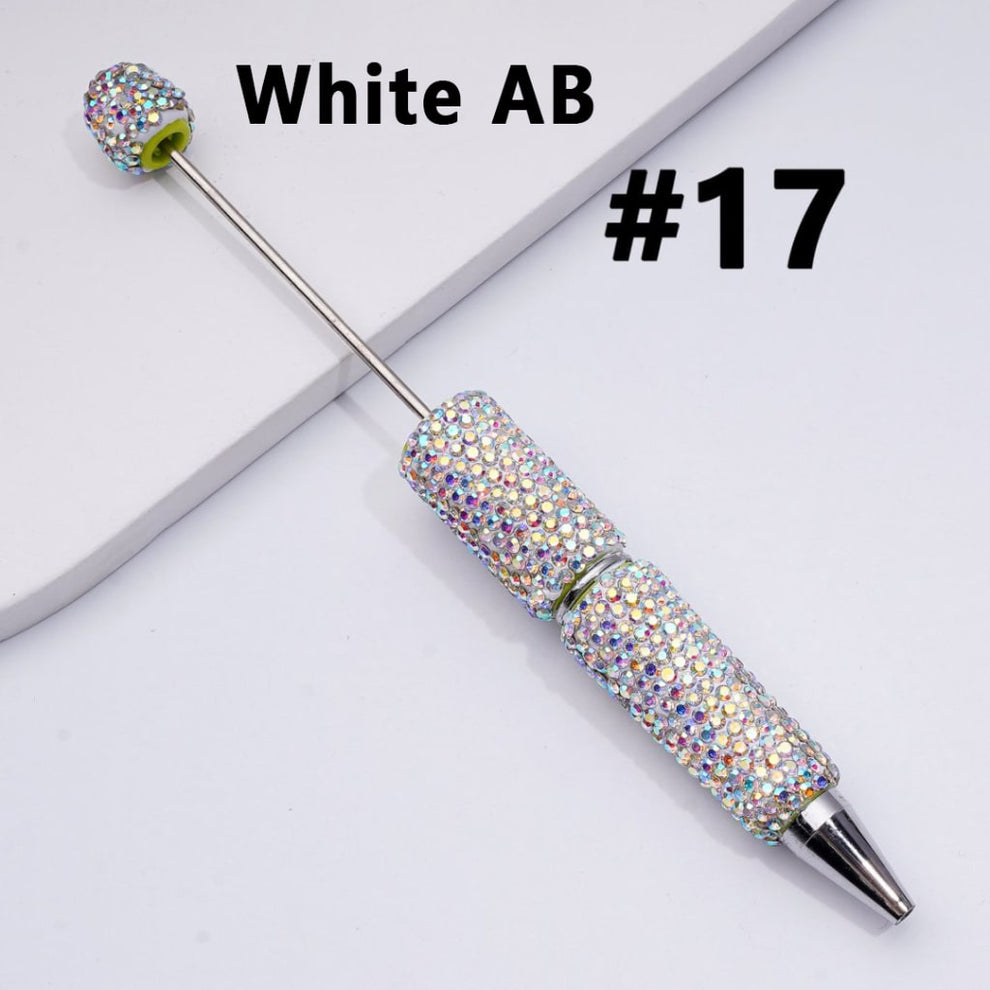 Cross-border new bead pen DIY heavy industry diamond-encrusted bead pen hand-pasted full diamond bead ballpoint pen plastic pen