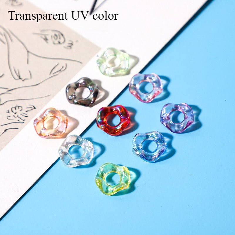 16mm Stacked Le Hexagonal Feel Paint Macaron Color Round Wavy Lace DIY Handmade Hair Accessories Bracelet Accessories