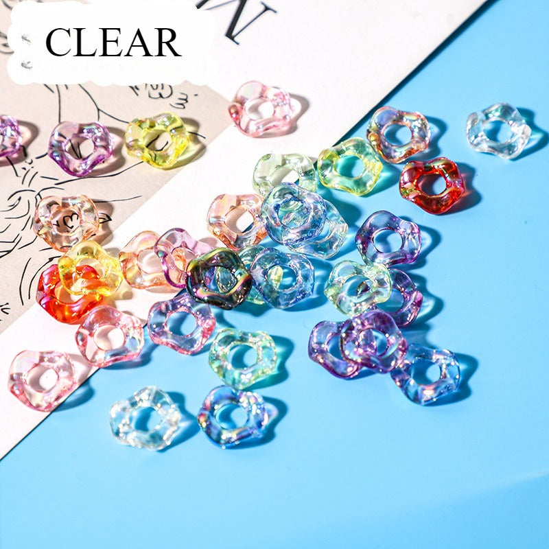 16mm Stacked Le Hexagonal Feel Paint Macaron Color Round Wavy Lace DIY Handmade Hair Accessories Bracelet Accessories