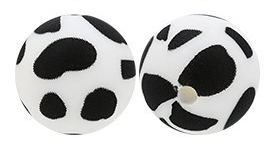 15Mm Cow Series Watermark Food Grade Silicone Round Beads Baby Toothpaste DIY Decorative Loose Beads Spot Wholesale